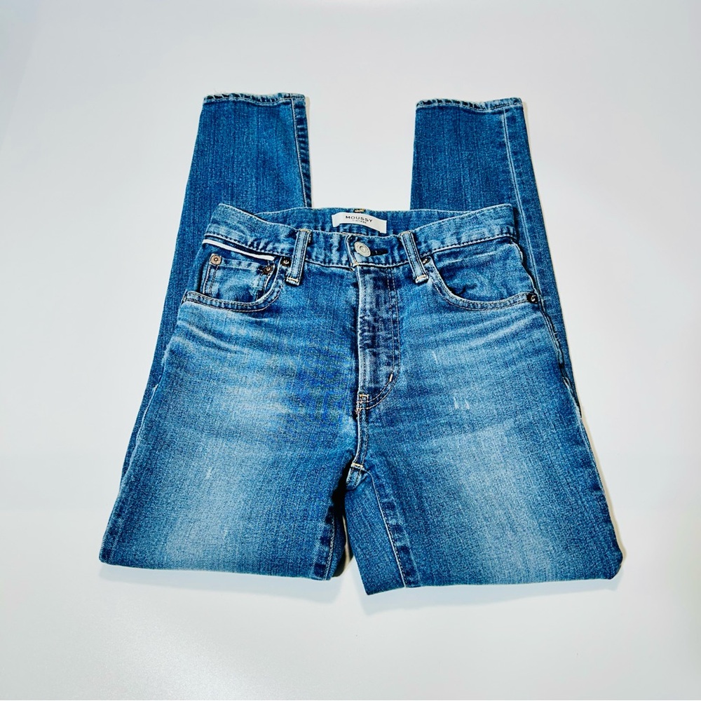 Moussy Vintage jeans high Rise Skinny jeans distressed blue women size 24 - Picture 2 of 10